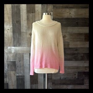 MinkPink dip dye ombré sweater small cream pink boho neutral pastel Barbie twee